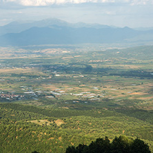 Sunset Landscape of Ograzhden Mountain and Petrich Valley, Blagoevgrad Region, Bulgaria