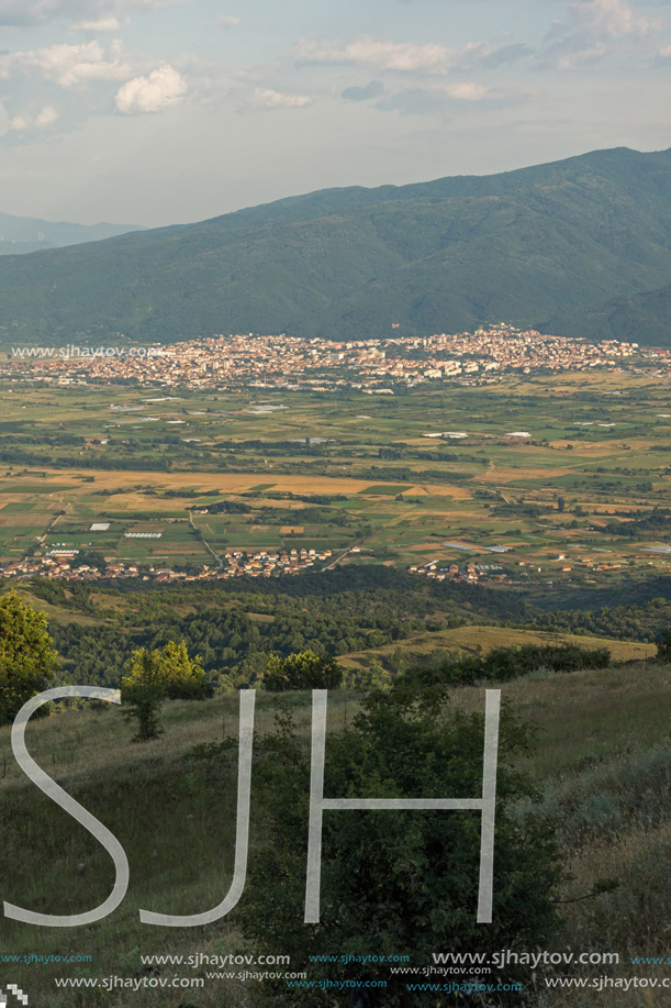 Sunset Landscape of Ograzhden Mountain and Petrich Valley, Blagoevgrad Region, Bulgaria