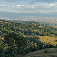 Sunset Landscape of Ograzhden Mountain and Petrich Valley, Blagoevgrad Region, Bulgaria