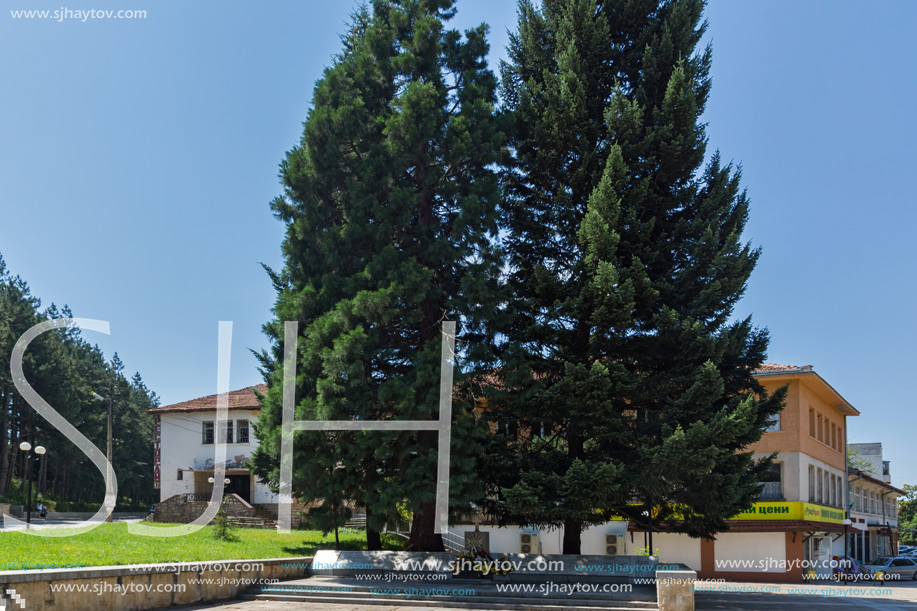 GODECH, BULGARIA - JULY 14, 2014: The center of town of Godech, Sofia Region, Bulgaria