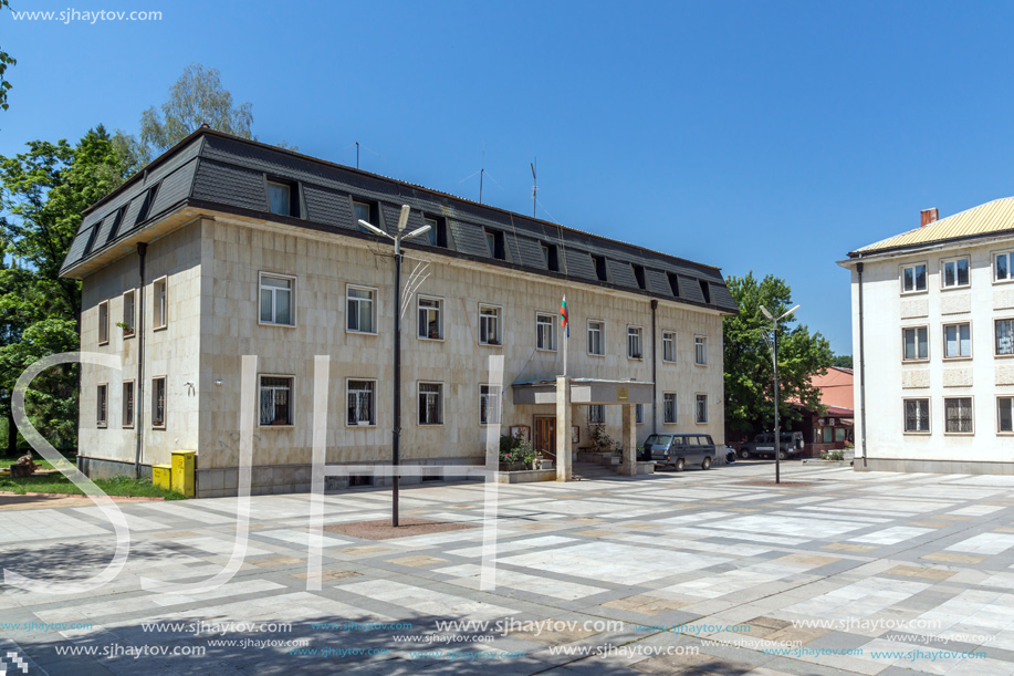 GODECH, BULGARIA - JULY 14, 2014: The center of town of Godech, Sofia Region, Bulgaria