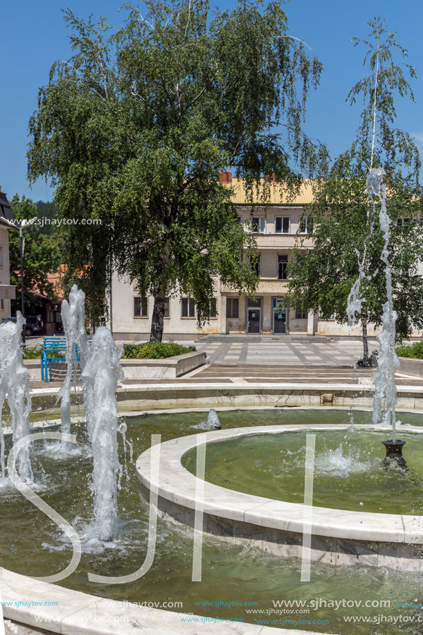 GODECH, BULGARIA - JULY 14, 2014: The center of town of Godech, Sofia Region, Bulgaria