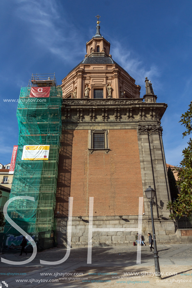 Amazing view of St. Andrew Church in City of Madrid, Spain