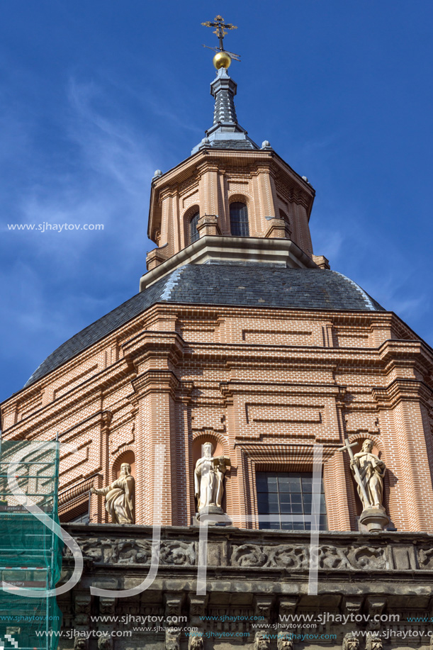 Amazing view of St. Andrew Church in City of Madrid, Spain