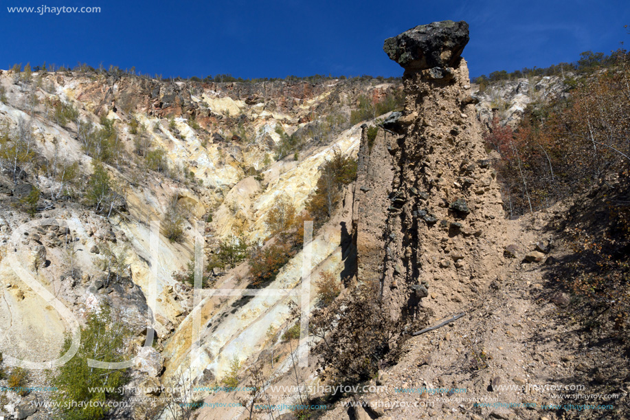 Autumn Landscape of Rock Formation Devil"s town in Radan Mountain, Serbia