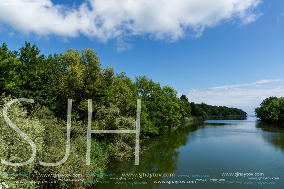 Landscape with green forest around Veleka Rvier, Burgas Region, Bulgaria