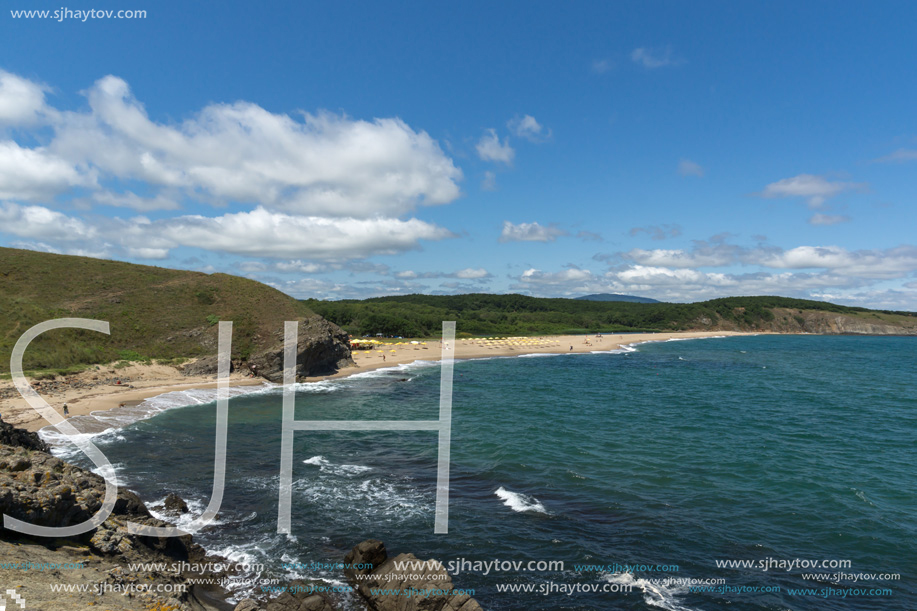 Landscape with beach at the mouth of the Veleka River, Sinemorets village, Burgas Region, Bulgaria