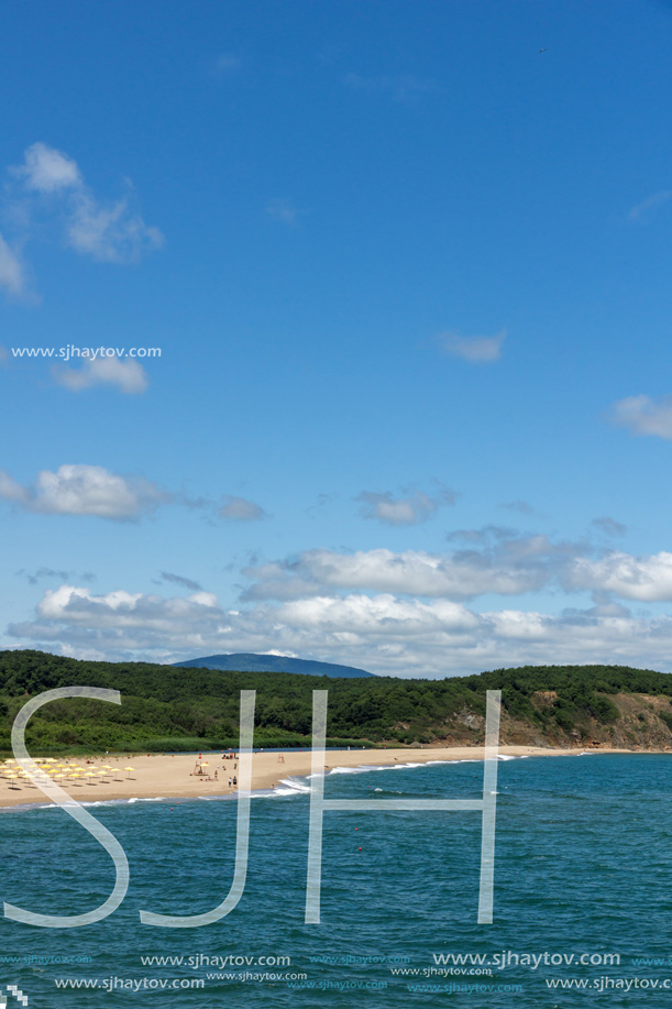 Landscape with beach at the mouth of the Veleka River, Sinemorets village, Burgas Region, Bulgaria