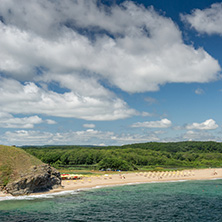 Landscape with beach at the mouth of the Veleka River, Sinemorets village, Burgas Region, Bulgaria