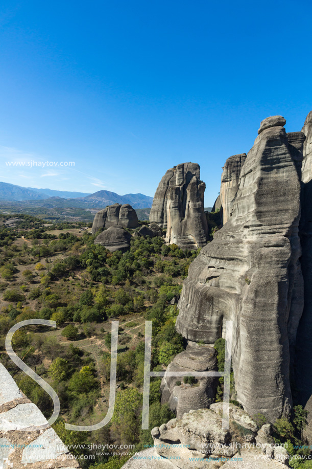 Amazing landscape of Rocks formation near Meteora, Thessaly, Greece