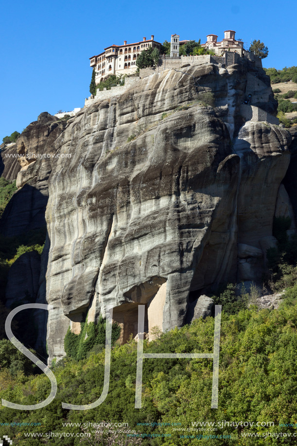 Outside view of Holy Monastery of Varlaam in Meteora, Thessaly, Greece