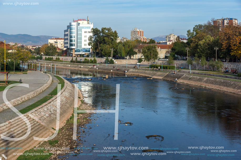 NIS, SERBIA- OCTOBER 21, 2017: Panoramic view of City of Nis and Nisava River, Serbia