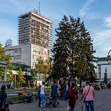 NIS, SERBIA- OCTOBER 21, 2017: Walking people on central street of City of Nis, Serbia