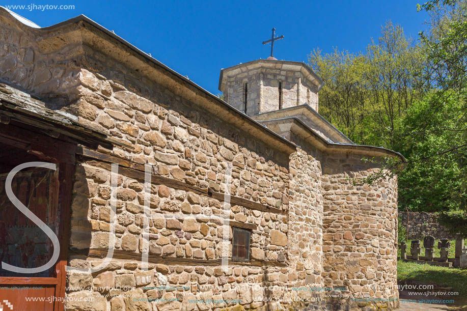 Panoramic view of Medieval Temski monastery St. George, Pirot Region, Republic of Serbia