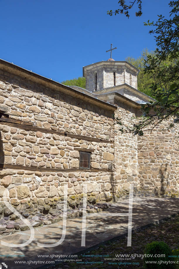 Panoramic view of Medieval Temski monastery St. George, Pirot Region, Republic of Serbia