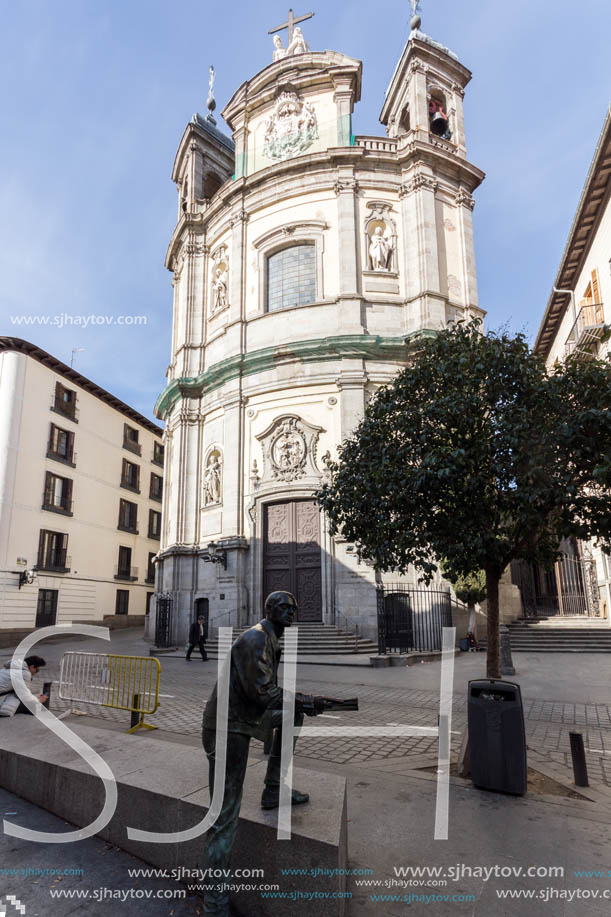 MADRID, SPAIN - JANUARY 23, 2018:Amazing view of Basilica of San Miguel in City of Madrid, Spain