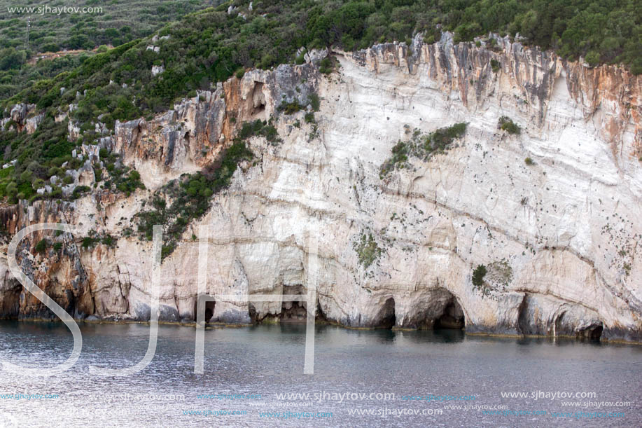 Sunset view of Blue Caves, Zakynthos, Greece