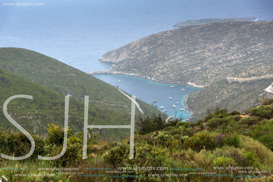 Amazing Panorama of Stenitis beach at Zakynthos island, Greece