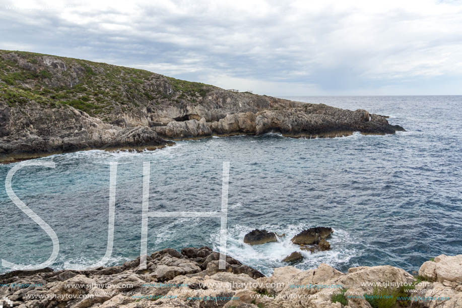 Amazing Panorama of Limnionas beach at Zakynthos island, Greece