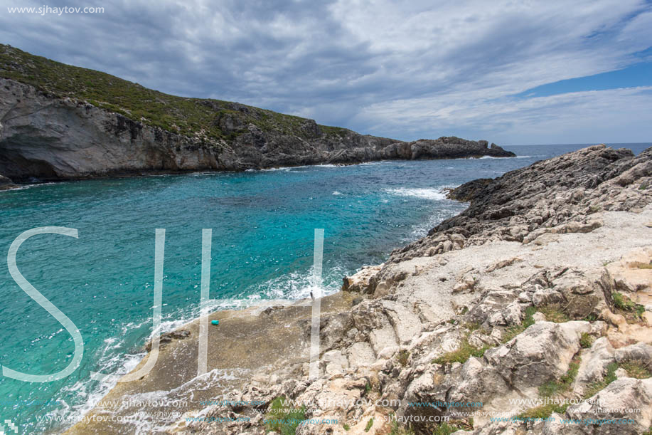 Amazing Panorama of Limnionas beach at Zakynthos island, Greece