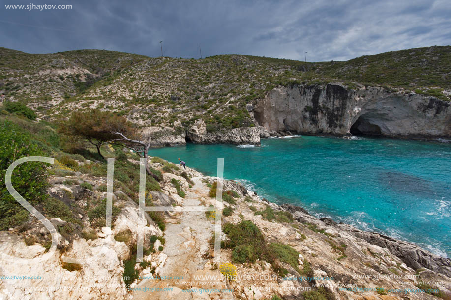 Amazing Panorama of Limnionas beach at Zakynthos island, Greece