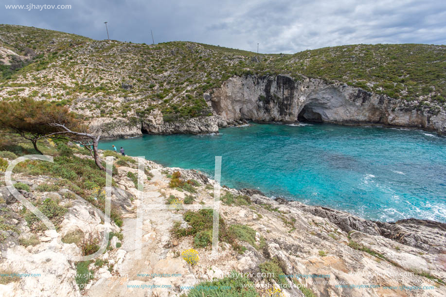 Amazing Panorama of Limnionas beach at Zakynthos island, Greece