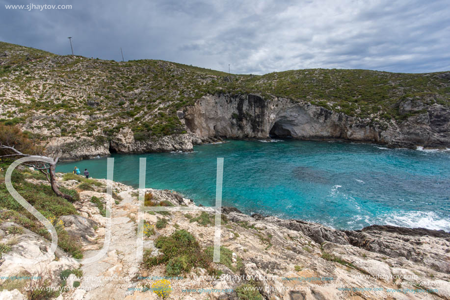 Amazing Panorama of Limnionas beach at Zakynthos island, Greece