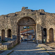 IOANNINA, GREECE - DECEMBER 27, 2014: Amazing Sunset view of castle of Ioannina, Epirus, Greece