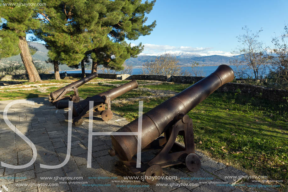 IOANNINA, GREECE - DECEMBER 27, 2014: Medieval cannons in castle of Ioannina, Epirus, Greece