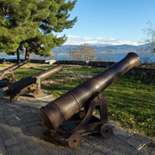 IOANNINA, GREECE - DECEMBER 27, 2014: Medieval cannons in castle of Ioannina, Epirus, Greece