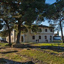 IOANNINA, GREECE - DECEMBER 27, 2014: Amazing Sunset view of Byzantine Museum in castle of Ioannina, Epirus, Greece