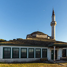 IOANNINA, GREECE - DECEMBER 27, 2014: Amazing Sunset view of Aslan Pasha Mosque in castle of city of Ioannina, Epirus, Greece