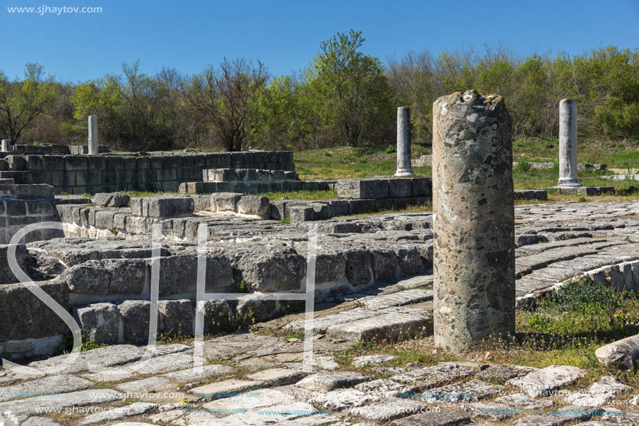 Ruins of The capital of the First  Bulgarian Empire medieval stronghold Great Preslav (Veliki Preslav), Shumen Region, Bulgaria