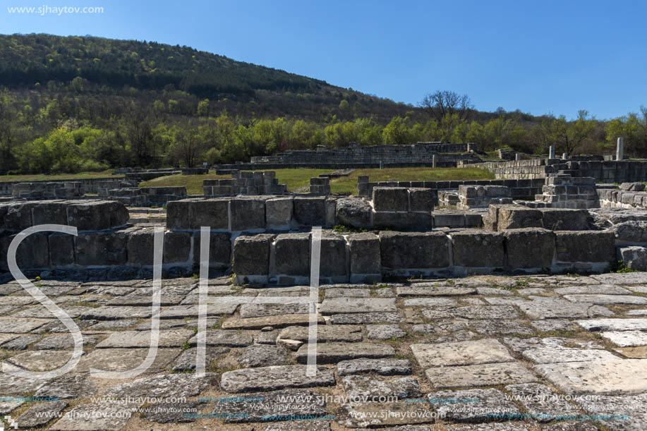 Ruins of The capital of the First  Bulgarian Empire medieval stronghold Great Preslav (Veliki Preslav), Shumen Region, Bulgaria