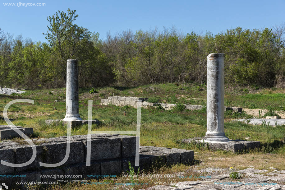 Ruins of The capital of the First  Bulgarian Empire medieval stronghold Great Preslav (Veliki Preslav), Shumen Region, Bulgaria