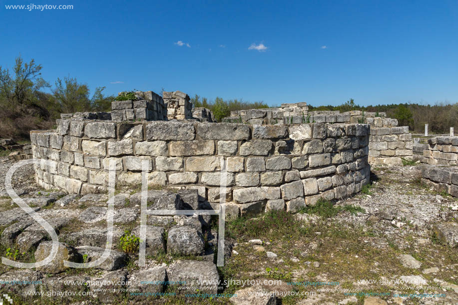 Ruins of The capital of the First  Bulgarian Empire medieval stronghold Great Preslav (Veliki Preslav), Shumen Region, Bulgaria