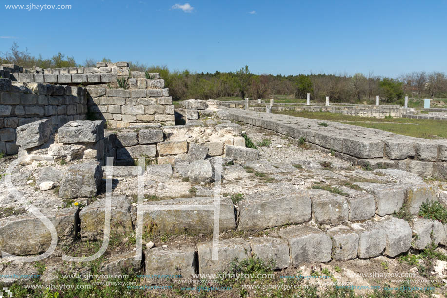 Ruins of The capital of the First  Bulgarian Empire medieval stronghold Great Preslav (Veliki Preslav), Shumen Region, Bulgaria