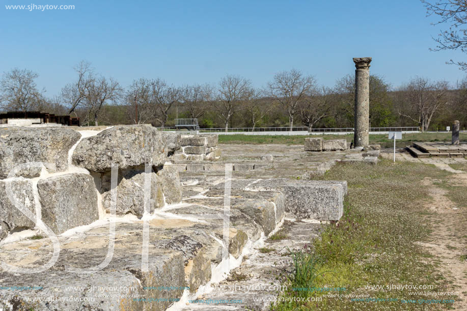 Ruins of The capital of the First  Bulgarian Empire medieval stronghold Great Preslav (Veliki Preslav), Shumen Region, Bulgaria