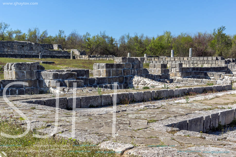 Ruins of The capital of the First  Bulgarian Empire medieval stronghold Great Preslav (Veliki Preslav), Shumen Region, Bulgaria