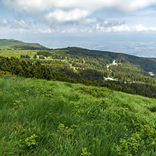 Panorama with green hills at Vitosha Mountain, Sofia City Region, Bulgaria