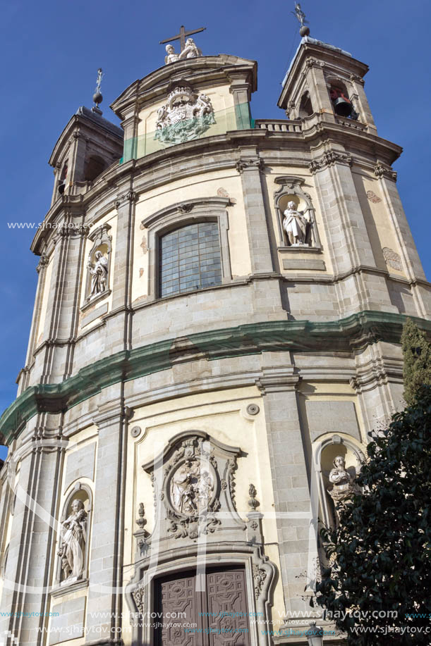 MADRID, SPAIN - JANUARY 23, 2018: Amazing view of Basilica of San Miguel in City of Madrid, Spain