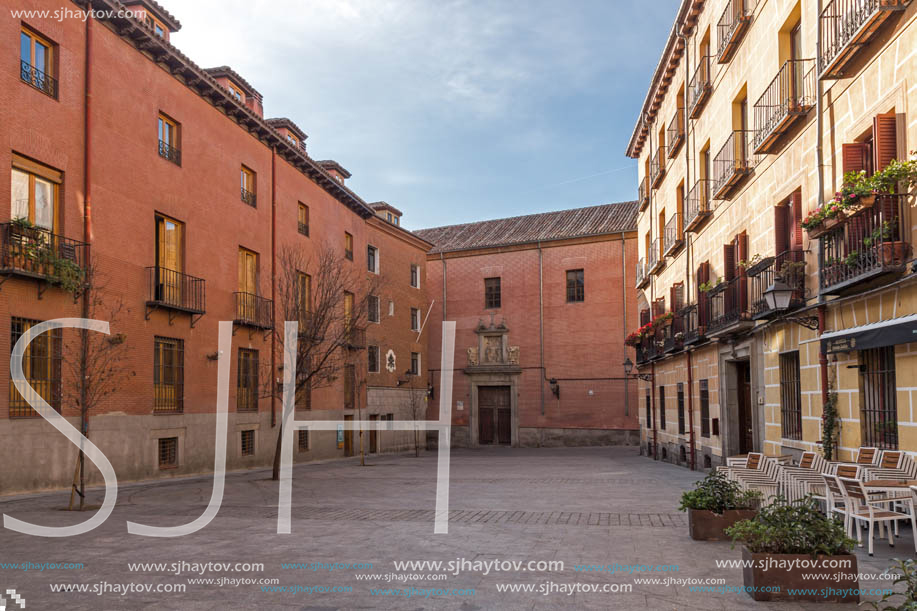 MADRID, SPAIN - JANUARY 23, 2018: Amazing view of Iglesia Del Corpus Christi Carboneras in City of Madrid, Spain
