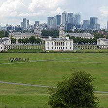 LONDON, ENGLAND - JUNE 17, 2016: Amazing Panorama from Greenwich, London, England, United Kingdom