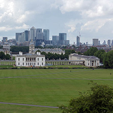 LONDON, ENGLAND - JUNE 17, 2016: Amazing Panorama from Greenwich, London, England, United Kingdom