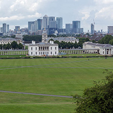 LONDON, ENGLAND - JUNE 17, 2016: Amazing Panorama from Greenwich, London, England, United Kingdom