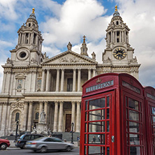 LONDON, ENGLAND - JUNE 17, 2016: Amazing sunset view of St. Paul Cathedral in London, Great Britain