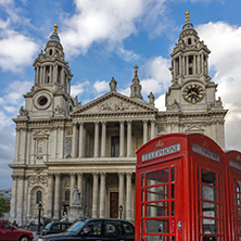 LONDON, ENGLAND - JUNE 17, 2016: Amazing sunset view of St. Paul Cathedral in London, Great Britain