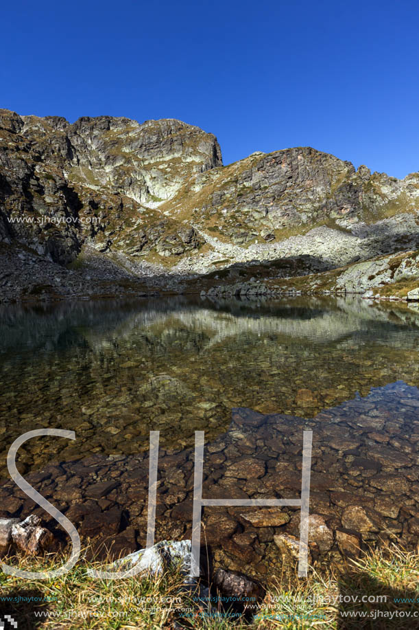 Amazing Landscape Elenski lakes near Malyovitsa peak, Rila Mountain, Bulgaria