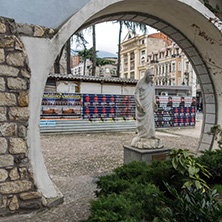 SKOPJE, REPUBLIC OF MACEDONIA - FEBRUARY 24, 2018:  Memorial House Mother Teresa in city of Skopje, Republic of Macedonia