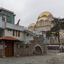 SKOPJE, REPUBLIC OF MACEDONIA - FEBRUARY 24, 2018:  Memorial House Mother Teresa in city of Skopje, Republic of Macedonia